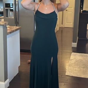 Hunter green prom dress